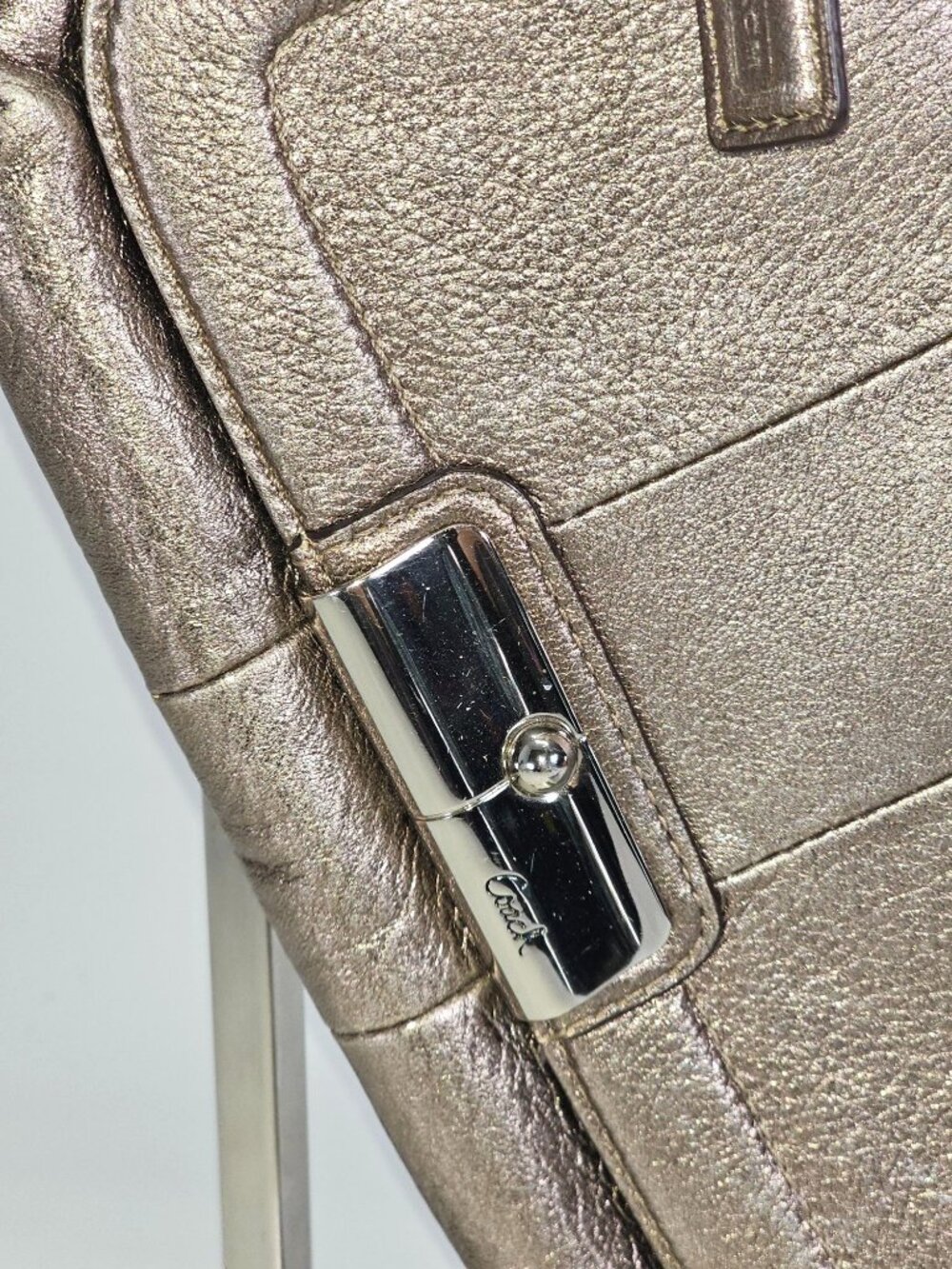 Coach Women's Metallic Leather Kristin Wristlet Clutch Bag Small 2329 - Picture 12 of 14